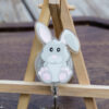 Cute Sitting Bunny Badge Reel | Retractable Badge Reel | Interchangeable Badge Reel