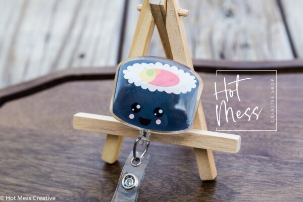 il_fullxfull.2992238569_jvkx Sushi Badge Reel, Funny Badge Reel, Waitress Badge Reel, Retractable ID Holder, Interchangeable Lanyard, Food Badge Reels, kawaii badge reel
