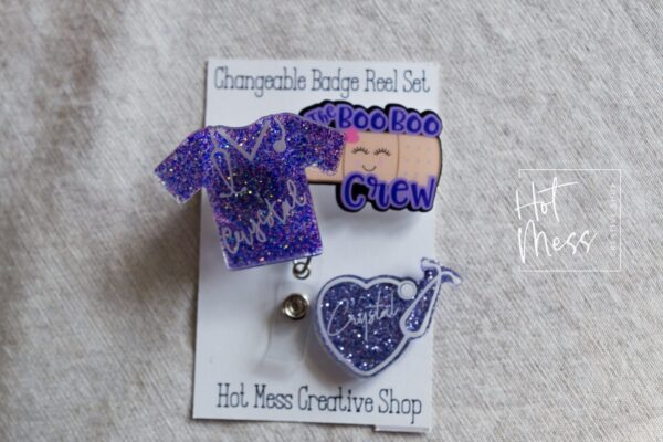 Personalized Stethoscope Glitter Badge Reel, badge ID, Retractable ID, Lanyard Badge Holder, Nurse Gift, MD1
