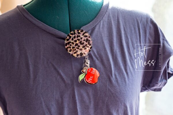 il_fullxfull.3016602180_20x0 Leopard Print Badge Reel, Personalized Badge Reel, Leopard Print ID Holder, Hospital Nurse Gift, Medical ID Holder