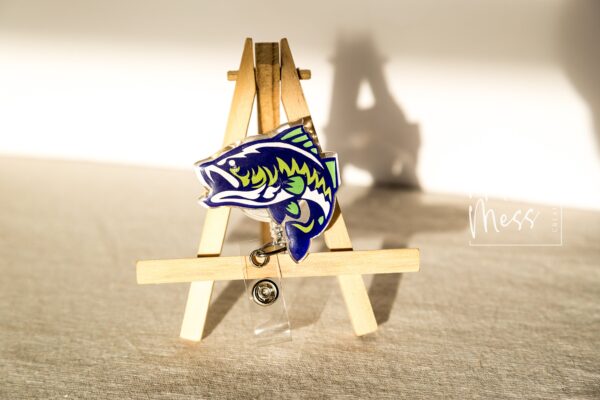 Fishing Badge Reel, RN ID Holder, Retractable Acrylic Badge Reel, Interchangeable Badge Reel