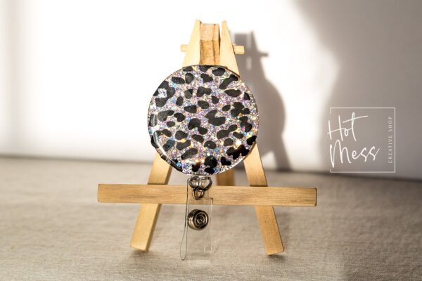 il_fullxfull.3064309797_lxj8 Leopard Print Badge Reel, Personalized Badge Reel, Leopard Print ID Holder, Hospital Nurse Gift, Medical ID Holder