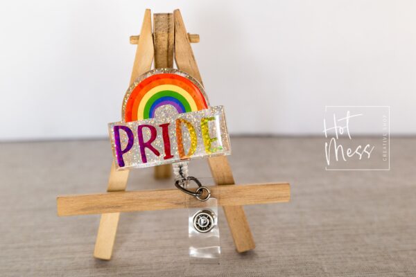 Gay Pride Badge Reel, LGBT Pride Retractable Badge Reel, Rainbow ID Holder