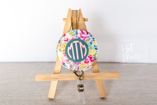 Monogram Badge Reel, Personalized ID Holder, Teacher Lanyard, Customized gift