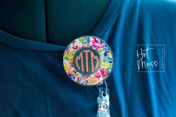 Monogram Badge Reel, Personalized ID Holder, Teacher Lanyard, Customized gift