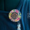 Monogram Badge Reel, Personalized ID Holder, Teacher Lanyard, Customized gift