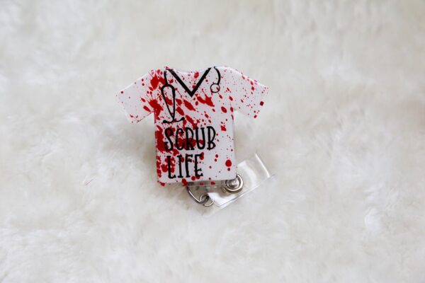 Bloody Scrub Life Funny Halloween Badge Reel,  Nurse Badge Reel, Emergency badge Reel, Haunted Houses Badge Reel, Hospital Badge Reel