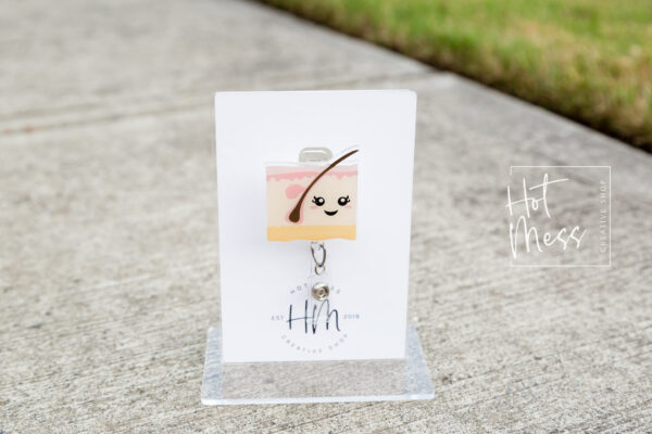 Dermatologist Badge Reel, Skin Badge Reel, Name Tag Holder, Hair Follicle Work ID