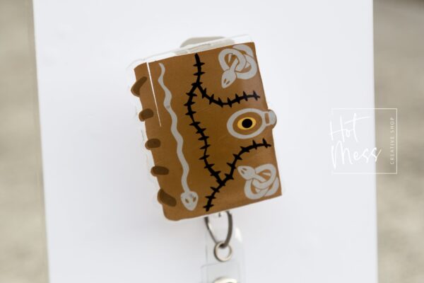 Spell Book Badge Reel, Hocus Pocus badge reel, Halloween badge reel, Interchangeable badge reel, horror movie