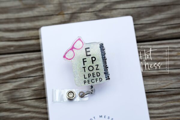 il_fullxfull.3383017385_1lpf Eye Doctor Badge Reel, Ophthalmology, Optometrist, Doctor Office, Nurse Medical ID Holder, Retractable Badge Reel, Interchangeable Badge