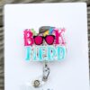 Book Nerd Badge Reel, Librarian Badge Holder, Gift for Book Lover, Teacher ID holder, Retractable ID Holder, Interchangeable Badge Reel