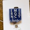 Emergency Nurse Badge Reel, Nurse Badge Reel, Retractable ID Holder, Interchangeable, Glitter Badge Reel