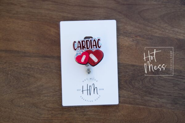 Cardiologist Badge Reel, Heart badge reel, Nurse Badge Reel, Retractable ID Holder, Interchangeable, Glitter Badge Reel