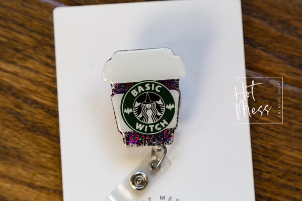 Basic Witch Badge Reel, RN badge ID, Retractable ID, Lanyard Badge Holder, Nurse Gift, Stocking Stuffer