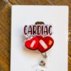 Cardiologist Badge Reel, Heart badge reel, Nurse Badge Reel, Retractable ID Holder, Interchangeable, Glitter Badge Reel