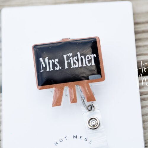 Personalized Teacher Chalk Board Funny Badge Reel, ID Holder, Interchangeable Badge Reel, Teacher Gift, Daycare Worker Badge