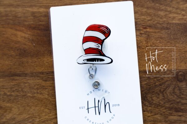 Cat Hat Badge Reel, Teacher Badge Reel, Librarian ID Holder, Interchangeable Badge Reel, Teacher Gift