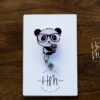 Panda With Coffee Cup Funny Badge Reel, Retractable Interchangeable Badge Reel, Cute badge Reel, Teacher ID Holder, animal badge reel