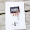 Personalized Teacher Chalk Board Funny Badge Reel, ID Holder, Interchangeable Badge Reel, Teacher Gift, Daycare Worker Badge