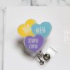 Valentines Day Badge Reel, Anti-Love Hearts,  Nurse Badge Reel, Retractable ID Holder, Interchangeable, Glitter Badge Reel