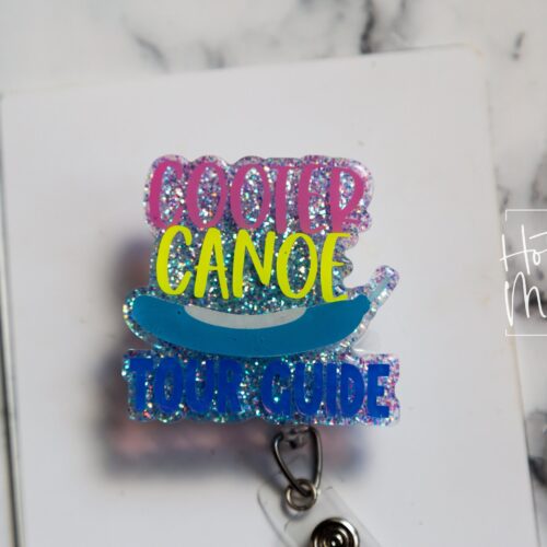 Cooter Canoe Tour Guide Funny Badge Reel, RN ID Holder, Retractable Acrylic Badge Reel, Nurse Gift, Night Shift, Paramedic gift