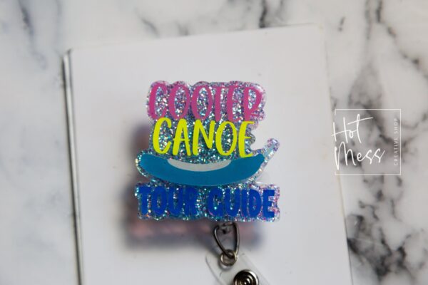 Cooter Canoe Tour Guide Funny Badge Reel, RN ID Holder, Retractable Acrylic Badge Reel, Nurse Gift, Night Shift, Paramedic gift