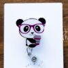 Panda With Coffee Cup Funny Badge Reel, Retractable Interchangeable Badge Reel, Cute badge Reel, Teacher ID Holder, animal badge reel