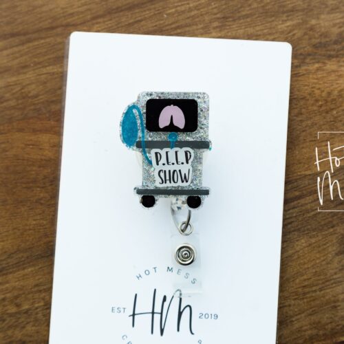 P.E.E.P Show Badge Reel, Respiratory Therapist Badge Reel, Funny Badge Reel, Retractable Badge Reel, Interchangeable Badge Reel