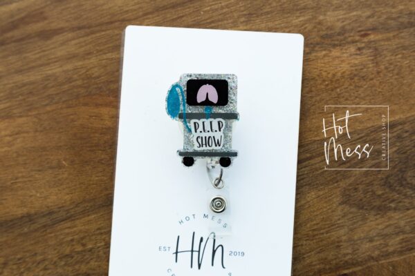 il_fullxfull.3632768286_84ub P.E.E.P Show Badge Reel, Respiratory Therapist Badge Reel, Funny Badge Reel, Retractable Badge Reel, Interchangeable Badge Reel