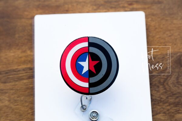 Super Hero Shield Badge Reel, Personalized Badge Reel,  Hospital Nurse Gift, Medical ID Holder
