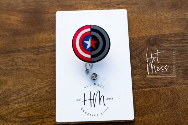 Super Hero Shield Badge Reel, Personalized Badge Reel,  Hospital Nurse Gift, Medical ID Holder