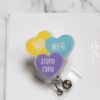 Valentines Day Badge Reel, Anti-Love Hearts,  Nurse Badge Reel, Retractable ID Holder, Interchangeable, Glitter Badge Reel