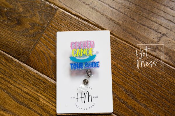 Cooter Canoe Tour Guide Funny Badge Reel, RN ID Holder, Retractable Acrylic Badge Reel, Nurse Gift, Night Shift, Paramedic gift