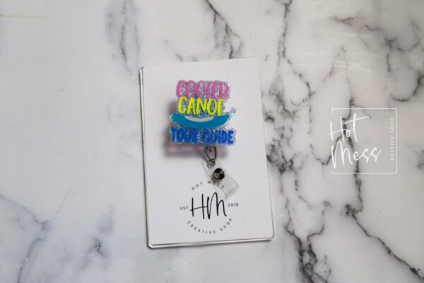 Cooter Canoe Tour Guide Funny Badge Reel, RN ID Holder, Retractable Acrylic Badge Reel, Nurse Gift, Night Shift, Paramedic gift