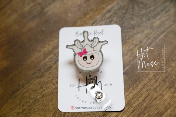 Vertebrae Funny Badge Reel, RN Nurses Badge Holder, Anatomy Badge Reel, Cute Chiropractor Badge Reels, Lumbar Badge Reels, MD1