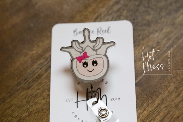 Vertebrae Funny Badge Reel, RN Nurses Badge Holder, Anatomy Badge Reel, Cute Chiropractor Badge Reels, Lumbar Badge Reels, MD1