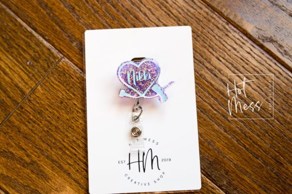 Phlebotomy Badge reel, RN ID Holder, Retractable Acrylic Badge Reel, Nurse Gift, Night Shift, Office Badge Reel