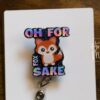 il_fullxfull.3680339617_9p9k Oh for Fox Sake Funny Badge Reel, Retractable Badge Reel, Interchangeable Badge Reel, Sarcasm Badge Reel