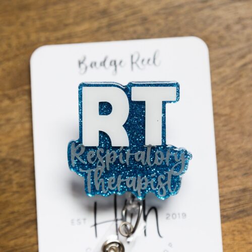 il_fullxfull.3700606770_6fm2 Respiratory Therapist Badge Reel, RT ID Holder, ICU Nurse, Retractable Badge