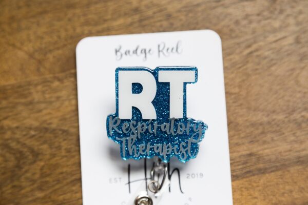 il_fullxfull.3700606770_6fm2 Respiratory Therapist Badge Reel, RT ID Holder, ICU Nurse, Retractable Badge