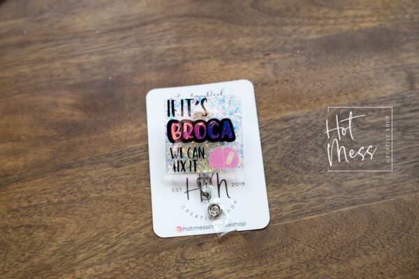 If Its BROCA We Can Fix It Badge Reel, Brain id Holder, Neurology badge reel, Retractable ID, Lanyard Badge Holder, Nurse Gift