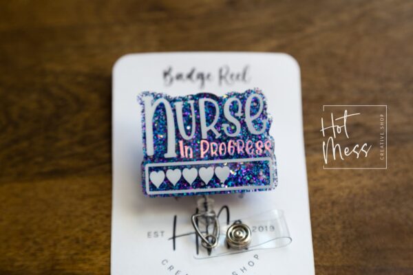 il_fullxfull.3742144156_oqbp Blue Student Nurse Badge Reel, RN ID Holder, Retractable Acrylic Badge Reel, Nurse Gift, Night Shift, Baby Nurse ID Holder