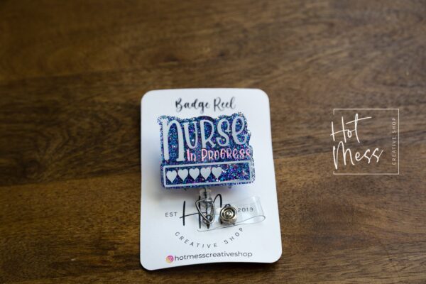 il_fullxfull.3742144158_gnwy Blue Student Nurse Badge Reel, RN ID Holder, Retractable Acrylic Badge Reel, Nurse Gift, Night Shift, Baby Nurse ID Holder