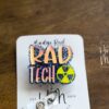 il_fullxfull.3742150580_20jr Rad Tech Badge Reel, SILVER HOLOGRAPHIC Glitter Badge Reel, Retractable ID Holder, Interchangeable Badge