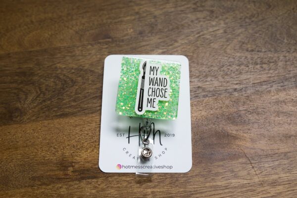 Surgical Tech Badge Reel, My wand choose me ID Holder, scrub tech ID Holder, Surgical Technologist Retractable Badge Reel, Stocking Stuffer