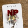 il_fullxfull.3748176507_gjdu NP Life Glitter Badge Reel, Nurse Practitioner badge id, Retractable ID, Lanyard Badge Holder, Nurse Gift