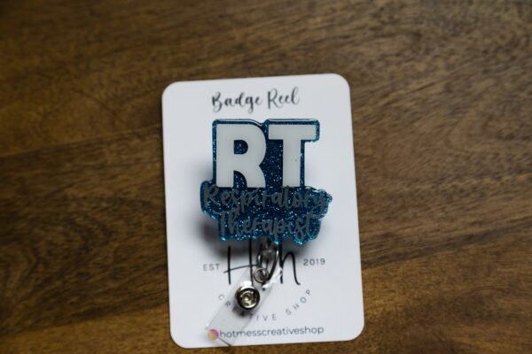 il_fullxfull.3748192709_eqvm Respiratory Therapist Badge Reel, RT ID Holder, ICU Nurse, Retractable Badge