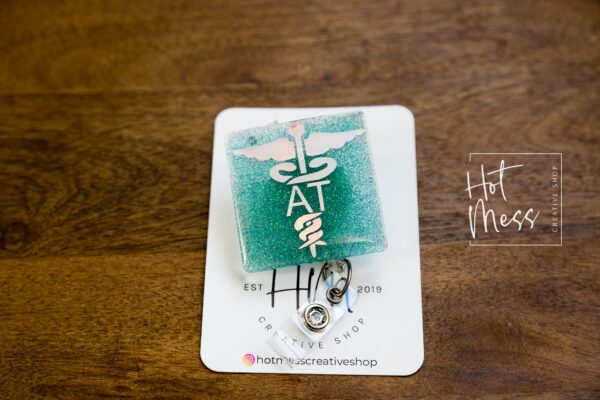 Athletic Trainer Badge Reel, Funny Badge Reel, RN ID Holder, Retractable Acrylic Badge Reel, AT Gift, Night Shift, Office Badge Reel