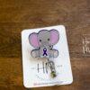 il_fullxfull.3756273907_9yqs Alzheimer's Awareness Elephant Funny Badge Reel, Elephant RN ID Holder, Retractable Acrylic Badge Reel, purple ribbon
