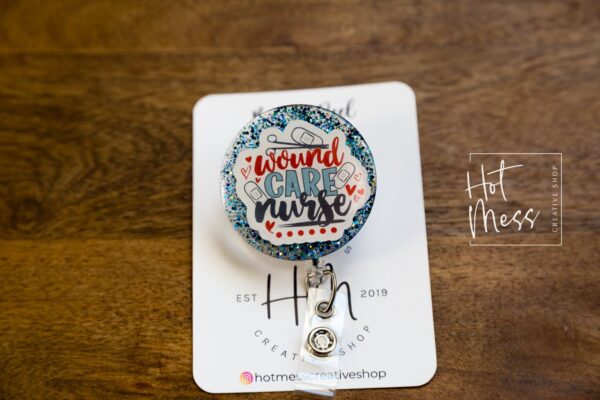 Wound Care Nurse Badge Reel, RN ID Holder, Retractable Acrylic Badge Reel, Nurse Gift, Boo Boo Crew